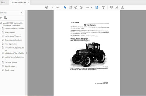 Discover the essential CASE IH Tractor 7130E Operator’s Manual, designed specifically for the mechanical front drive model. This comprehensive PDF file (9-15442) provides you with