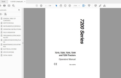 Discover the essential CASE IH Tractor Operator’s Manual for models 7210, 7220, 7230, 7240, and 7250. This comprehensive PDF file is designed specifically for the European model, providing you with detailed insights and operational guidelines to