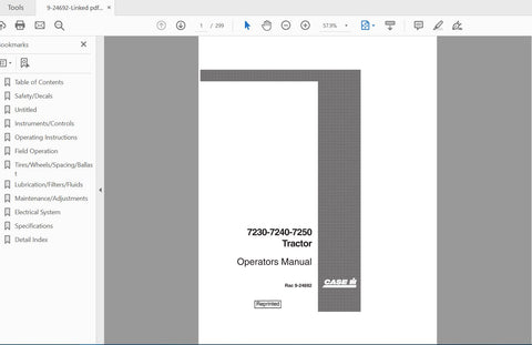 Discover the essential CASE IH Tractor 7230, 7240, and 7250 Operator Manual, designed specifically for North American models. This comprehensive PDF file provides you with all the necessary information to operate and maintain your tractor efficiently, ensuring optimal performance in the field.

