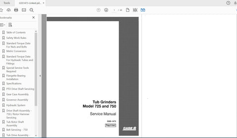 Unlock the full potential of your CASE IH Tractor 725 and 750 with the comprehensive Tub Grinder Service Manual (GSS1473) in PDF format. This essential guide provides detailed instructions and insights to ensure your equipment operates at peak