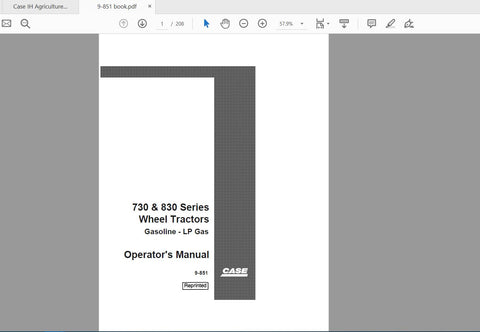Enhance your farming efficiency with the CASE IH Tractor 730 and 830 Series Operator’s Manual (9-851) in PDF format. This comprehensive guide is designed to provide you with essential