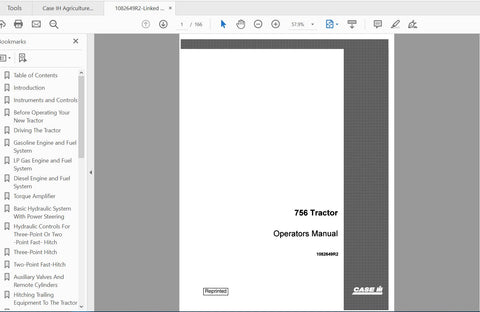 Discover the essential CASE IH Tractor 756 Operator’s Manual (Part Number: 1082649R2) in a convenient PDF format. This comprehensive guide is designed to enhance your understanding