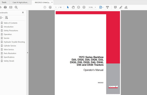 Discover the essential CASE IH Tractor 757C Backhoe Attach Operator’s Manual, designed specifically for models D, DX25 through D, DX45. This comprehensive PDF file provides you