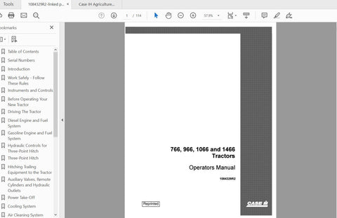 Discover the essential CASE IH Tractor Operator’s Manual for models 766, 966, 1066, and 1466, specifically designed for serial numbers 15000 and above. This comprehensive PDF file