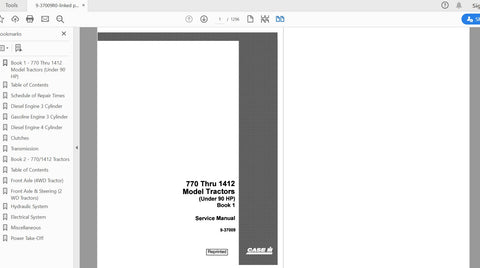 Unlock the full potential of your CASE IH tractor with the comprehensive Service Manual 9-37009. This PDF file covers a wide range of models, including the 770, 780, 880, 885