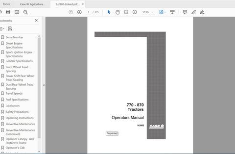 Enhance your farming efficiency with the CASE IH Tractor 770, 870 Operator’s Manual (9-2802) in PDF format. This comprehensive guide is designed to provide you with essential