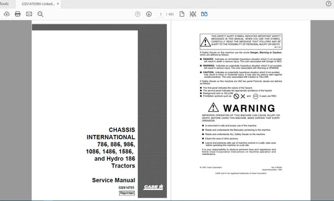Discover the ultimate resource for your CASE IH tractor with the Chassis Service Manual GSS14703. This comprehensive PDF file covers models 786, 886, 986, 1086, 1486, and 1586