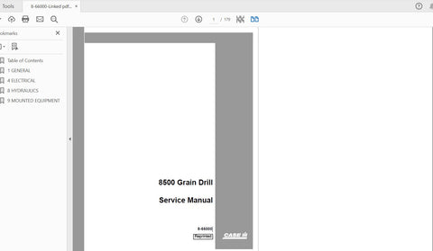 Enhance your farming efficiency with the CASE IH Tractor 8500 Grain Drill Service Manual (8-66000) in PDF format. This comprehensive guide is designed to provide you with all the essential
