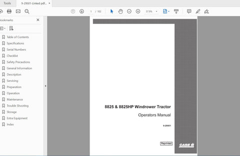 Discover the essential CASE IH TRACTOR 8825 and 8825HP WINDROWER Operator’s Manual, designed to enhance your operational efficiency and ensure optimal performance. This