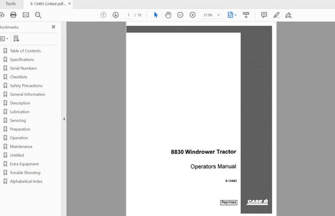 Enhance your operational efficiency with the CASE IH Tractor 8830 Windrower Operator’s Manual. This comprehensive PDF file is designed to provide you with essential
