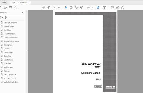 Discover the essential CASE IH Tractor 8830 Windrower Operator’s Manual, designed specifically for models CFH0028746 and later. This comprehensive PDF file provides you with all the information you need to operate and maintain your windrower efficiently,