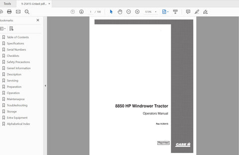 ENHANCE YOUR FARMING EFFICIENCY WITH THE CASE IH TRACTOR 8850 WINDROWER OPERATOR’S MANUAL. THIS COMPREHENSIVE PDF FILE IS DESIGNED TO PROVIDE YOU WITH ALL THE ESSENTIAL INFORMATION NEEDED TO OPERATE AND MAINTAIN YOUR WINDROWER EFFECTIVELY. WITH CLEAR INSTRUCTIONS AND DETAILED DIAGRAMS, YOU CAN ENSURE OPTIMAL PERFORMANCE AND LONGEVITY