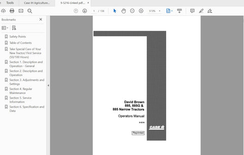 Discover the essential CASE IH Tractor 885, 885G, and 885 Narrow Operator’s Manual (9-5216) in a convenient PDF format. This comprehensive guide is designed specifically for