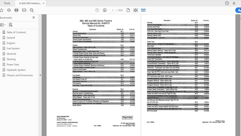 Unlock the full potential of your CASE IH Tractor with the comprehensive Service Manual for models 885, 895, and 995. This PDF file, catalog number 8-85073R0, is an essential resource for both seasoned mechanics and DIY enthusiasts. It provides detailed instructions