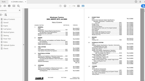 Unlock the full potential of your CASE IH Tractor 8860, 8870, and 8880 Windrower with our comprehensive Complete Service Manual (6-22450R0) in PDF format. This essential resource