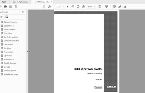 Enhance your operational efficiency with the CASE IH Tractor 8880 Windrower Operator’s Manual. This comprehensive PDF file is designed to provide you with essential 