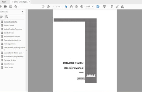 Discover the essential CASE IH TRACTOR 8910, 8920 Operator’s Manual (PDG File) designed to enhance your farming experience. This comprehensive guide provides detailed instructions