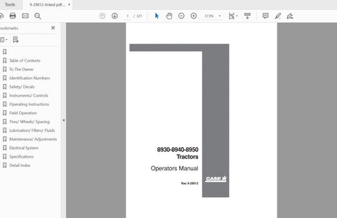 Enhance your farming efficiency with the CASE IH Tractor 8930, 8940, and 8950 Operator’s Manual (PDF File). This comprehensive guide is designed to provide you with essential information and insights to maximize the performance of your tractor