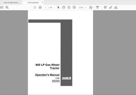Unlock the full potential of your CASE IH Tractor 900 LP Gas with our comprehensive Operator’s Manual (9-382) in PDF format. This essential guide provides detailed instructions
