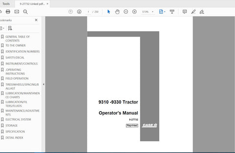 Discover the essential CASE IH TRACTOR 9310 and 9330 Operator’s Manual, designed specifically for the emissions engine models. This comprehensive PDF file provides you with all the