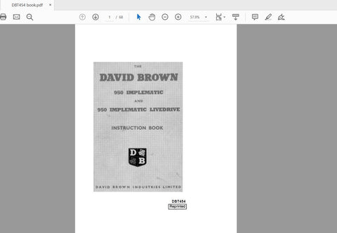 Discover the essential CASE IH TRACTOR 950 IMPLEMATIC LIVEDRIVE OPERATOR’S MANUAL (DBT454) in a convenient PDF format. This comprehensive