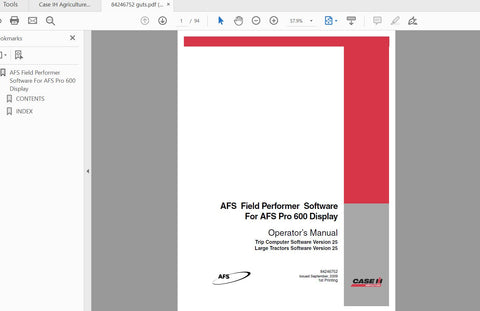 Enhance your farming efficiency with the CASE IH Tractor AFS Field Performer Software Manual. This comprehensive operator's manual, specifically designed for large tractors