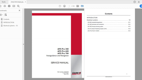 Unlock the full potential of your CASE IH tractor with the AFS Pro 300, 600, and 700 Autoguidance and Navigation Service Manual (Part No. 47625199). This comprehensive PDF file is designed to provide you with essential insights and detailed instructions for optimizing