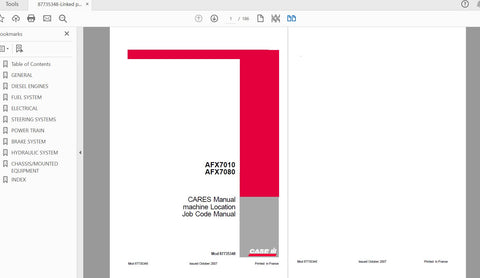 Unlock the full potential of your CASE IH AFX8010 Combine with the Complete Service Manual (Part Number: 87543035
