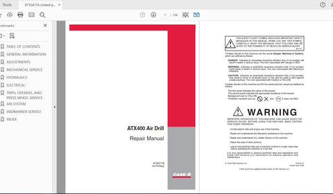 Unlock the full potential of your CASE IH Tractor ATX400 with the comprehensive Air Drill Service Manual (Part Number: 87354174). This PDF file is an essential resource
