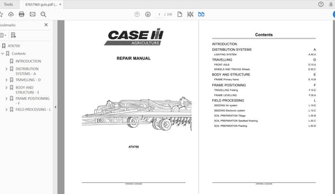 Unlock the full potential of your CASE IH Tractor ATX700 Air Hoe Drill with the comprehensive Service Manual (Part Number: 87657969). This PDF file is an essential resource for operators and technicians alike, providing detailed insights into maintenance