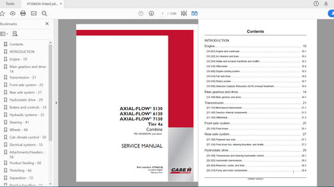Discover the ultimate resource for maintaining your CASE IH Axial-Flow 5130, 6130, and 7130 tractors with the comprehensive Service Manual (Part Number: 47506836). This PDF