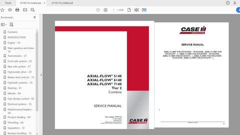 Enhance your maintenance routine with the CASE IH Tractor Axial-Flow 5140, 6140, and 7140 Tier 2 Combine Service Manual (47795176). This comprehensive PDF file is designed to provide