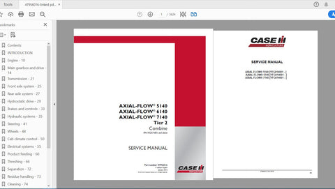 Discover the ultimate resource for maintaining your CASE IH Axial-Flow combines with the comprehensive Service Manual for models 5140, 6140, and 7140. This PDF file, part 