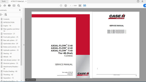 Discover the ultimate resource for maintaining your CASE IH Axial-Flow combines with the comprehensive Service Manual for models 5140, 6140, and 7140 Tier 4B (Final). This PDF