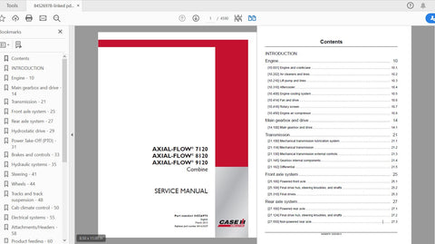 Unlock the full potential of your CASE IH Axial-Flow 7120, 8120, and 9120 combines with the Complete Service Manual (Part No. 84526978). This comprehensive PDF file