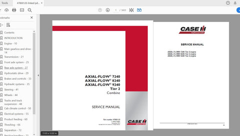 Unlock the full potential of your CASE IH Axial-Flow combines with the comprehensive Service Manual for models 7240, 8240, and 9240. This PDF file, catalog number 47800120