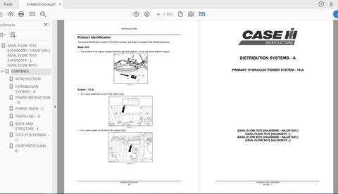Discover the ultimate resource for your CASE IH AXIAL FLOW 7010 and 8010 combines with the comprehensive service manual (part number 87486650). This PDF file is designed to provide you with detailed insights and step-by-step instructions, ensuring that you can maintain and repair your equipment with confidence.
