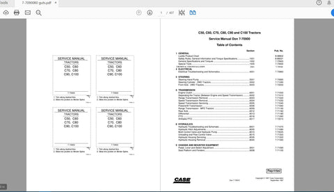  Unlock the full potential of your CASE IH tractor with the C50, C60, C70, C80, C90, C100 Service Manual (7-70900R0) in PDF format. This comprehensive guide is designed to provide