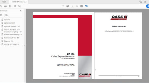 Enhance your coffee harvesting efficiency with the CASE IH TRACTOR CE 100 Coffee Express Harvester Service Manual (Part No. 47618948A). This comprehensive PDF file is designed