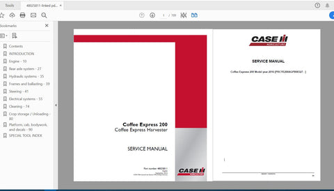 Introducing the CASE IH Tractor Coffee Express 200 Harvester Service Manual (48025811) in a convenient PDF format