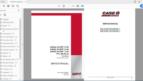 Enhance your farming efficiency with the CASE IH Tractor Complete – Axial-Flow 5140, 6140, 7140 Tier 4B (Final) Combine