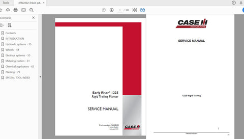 Discover the ultimate resource for your CASE IH tractor with the Early Riser 1225 Rigid Trailing Planter Service Manual (Part No. 47682582). This comprehensive PDF file is designed to provide you with