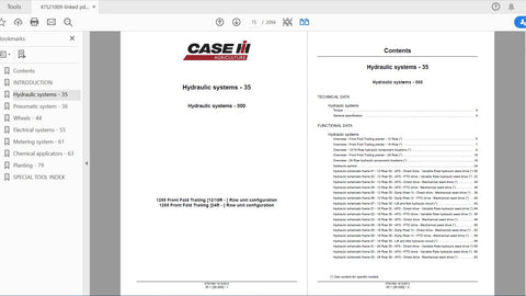 Discover the ultimate resource for your CASE IH tractor with the Early Riser 1255 Front Fold Trailing Planter Service Manual (47521009). This comprehensive PDF file is designed to provide you with