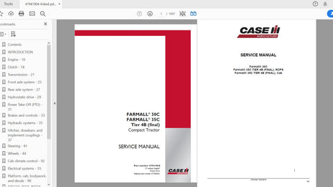 Discover the ultimate resource for your CASE IH Farmall 30C and 35C Tier 4B tractor with the Complete Compact Service Manual (PDF File) 47941904. This comprehensive guide is designed