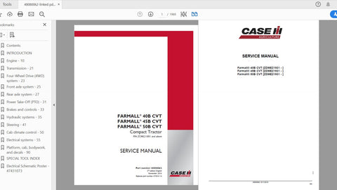 Discover the ultimate resource for your CASE IH tractor with the complete service manual for the Farmall 40B CVT and Farmall 45B models. This comprehensive PDF 