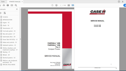 Unlock the full potential of your CASE IH Farmall 40B and 50B Tier 3 tractors with the comprehensive service manual (part number 47698302). This PDF file is an essential resource for both