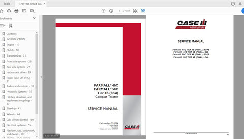 DISCOVER THE ULTIMATE RESOURCE FOR YOUR CASE IH FARMALL 40C AND 50C TIER 4B TRACTORS WITH THE COMPLETE COMPACT SERVICE MANUAL (PDF FILE) 47941906. THIS COMPREHENSIVE GUIDE IS DESIGNED