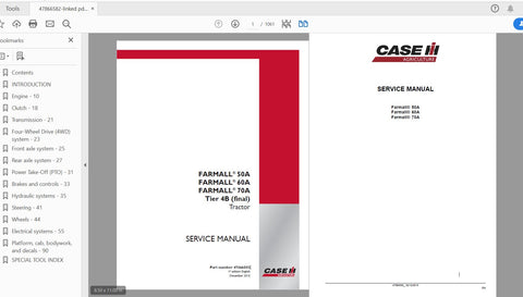 Unlock the full potential of your CASE IH Farmall 50A, 60A, and 70A Tier 4B tractor with the comprehensive service manual (part number 47866582). This PDF file is an essential resource
