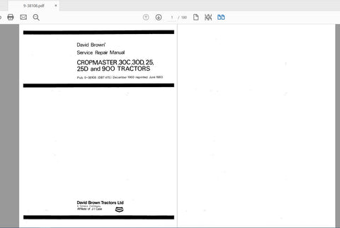 Unlock the full potential of your CASE IH Tractor with the Cropmaster 30C, 30D, 25, 25D, and 900 Service Manual