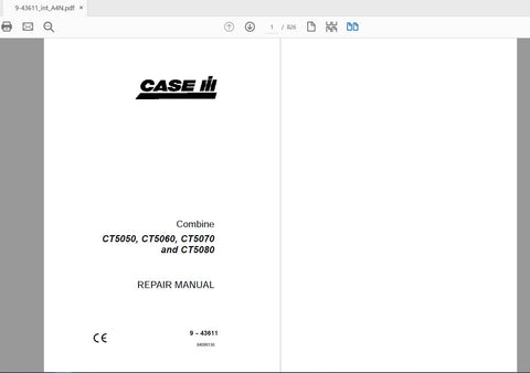 Enhance your maintenance routine with the CASE IH TRACTOR CT5050, 6050, 5070, 5080 SERVICE MANUAL